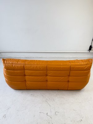 Cognac Light Leather Togo 3-Seater Sofa by Michel Ducaroy for Ligne Roset-IXA-1811220