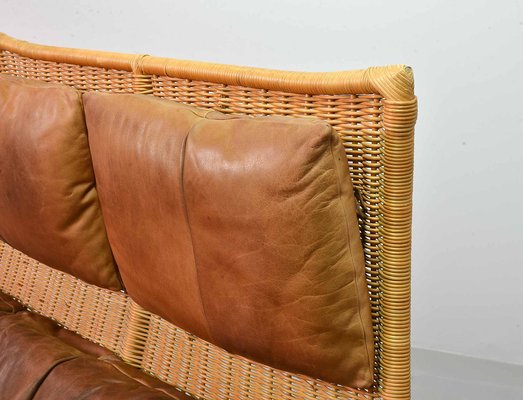 Cognac Patchwork Leather Sofa attributed to Gerard Van Den Berg, The Netherlands, 1970s-IXC-1411059