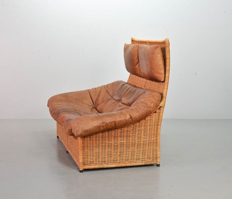 Cognac Patchwork Leather Sofa attributed to Gerard Van Den Berg, The Netherlands, 1970s-IXC-1411059