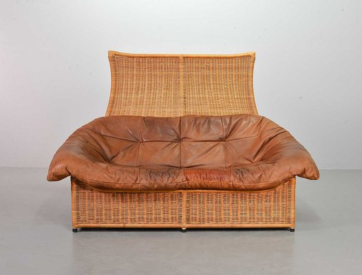 Cognac Patchwork Leather Sofa attributed to Gerard Van Den Berg, The Netherlands, 1970s-IXC-1411059