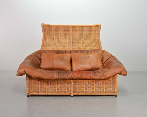 Cognac Patchwork Leather Sofa attributed to Gerard Van Den Berg, The Netherlands, 1970s-IXC-1411059