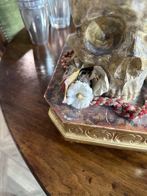 Collectible Memento Mori with Gilded Wooden Base, 1900s-UAI-2024516