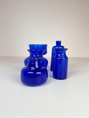 Collection of Five Blue Vases by Erik Hoglund, Sweden, 1960s, Set of 5-UYK-935028