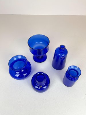 Collection of Five Blue Vases by Erik Hoglund, Sweden, 1960s, Set of 5-UYK-935028