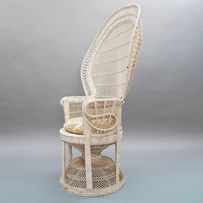 Colleus White Wicker Chair, 1970s-RST-1369586