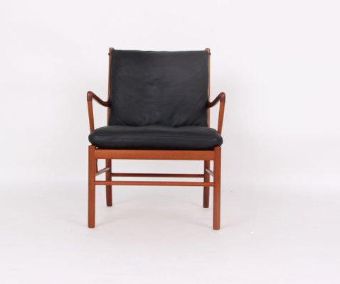 Colonia Chair PJ 149 in Mahogany and Black Leather by Ole Wanscher for Poul Jeppesens Møbelfabrik, 1960s-DQ-1803931