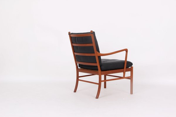 Colonia Chair PJ 149 in Mahogany and Black Leather by Ole Wanscher for Poul Jeppesens Møbelfabrik, 1960s-DQ-1803931