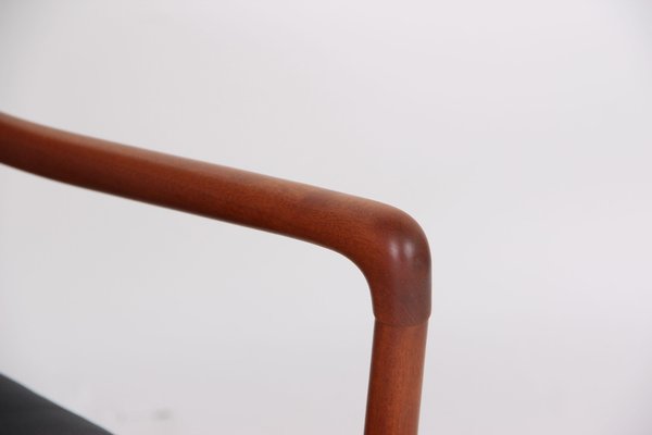 Colonia Chair PJ 149 in Mahogany and Black Leather by Ole Wanscher for Poul Jeppesens Møbelfabrik, 1960s-DQ-1803931