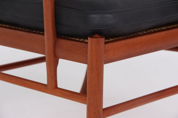 Colonia Chair PJ 149 in Mahogany and Black Leather by Ole Wanscher for Poul Jeppesens Møbelfabrik, 1960s-DQ-1803931