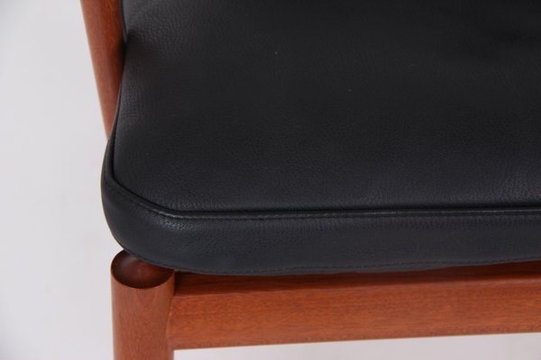 Colonia Chair PJ 149 in Mahogany and Black Leather by Ole Wanscher for Poul Jeppesens Møbelfabrik, 1960s-DQ-1803931