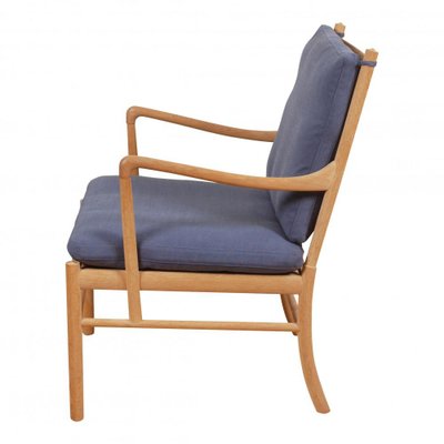 Colonial Chair in Blue Fabric by Ole Wanscher-MTD-1400670