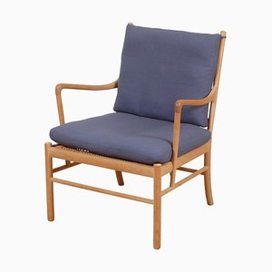 Colonial Chair in Blue Fabric by Ole Wanscher-MTD-1400670