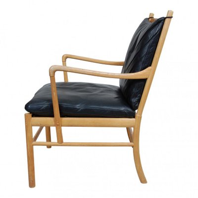 Colonial Chair in Oak and Black Leather by Ole Wanscher, 2000s-MTD-1400671