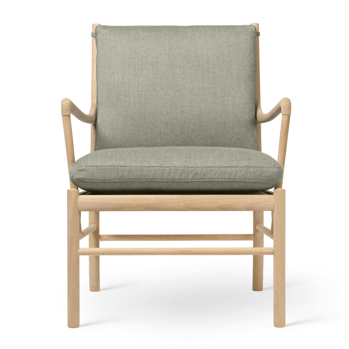 OW149 | Colonial Chair by Carl Hansen & Søn #Oak/Soaped/Fabric | Re-wool | 408