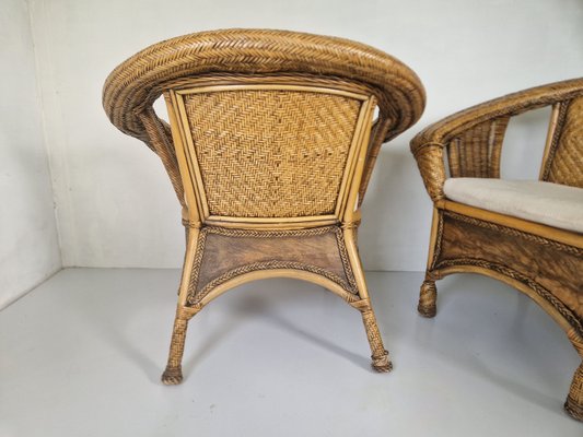 Colonial Woven Rattan Chairs, 1990s, Set of 2-DGW-2023517