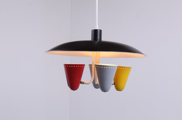 Colored Pendant Light by H. Th. J. A. Busquet for Hala, 1950s-XT-1369623