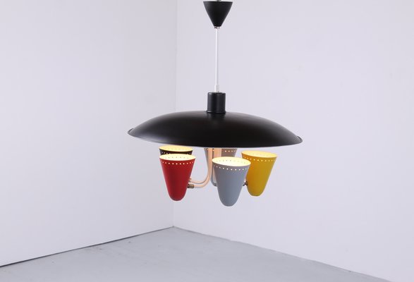 Colored Pendant Light by H. Th. J. A. Busquet for Hala, 1950s-XT-1369623