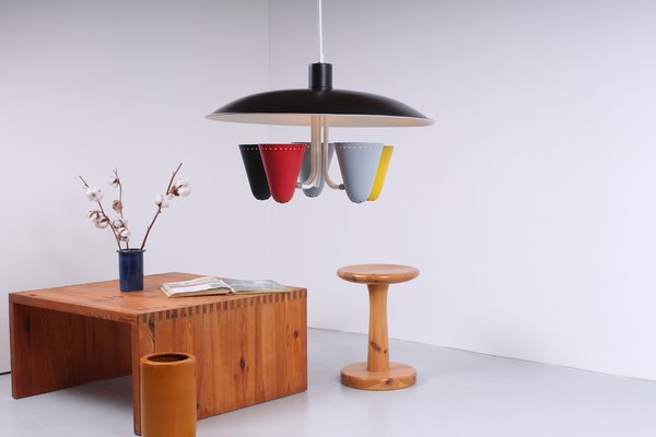 Colored Pendant Light by H. Th. J. A. Busquet for Hala, 1950s-XT-1369623