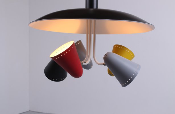 Colored Pendant Light by H. Th. J. A. Busquet for Hala, 1950s-XT-1369623