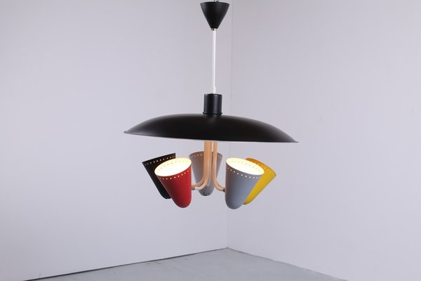 Colored Pendant Light by H. Th. J. A. Busquet for Hala, 1950s-XT-1369623