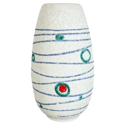 Colorful Fat Lava Stripe & Dots Pottery Vase from Jasba Ceramics, Germany, 1950s-QZ-1256941