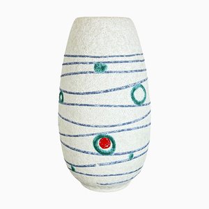 Colorful Fat Lava Stripe & Dots Pottery Vase from Jasba Ceramics, Germany, 1950s-QZ-1256941