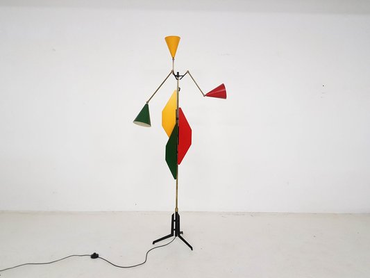 Colorful Italian Floor Lamp in the Style of Arredoluce, 1960s-ZO-1425499