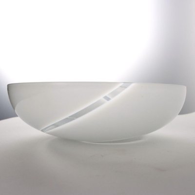 Colorless and Milky Glass Ball Bowl, Italy, 1970s-VMM-1383647