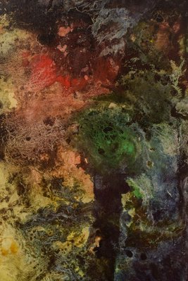 Colourful Abstract Painting, 20th-Century, Oil on Paper-AOI-1178957