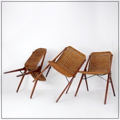 Compass Chair in Wood and Wicker, 1960s-NYF-2018792