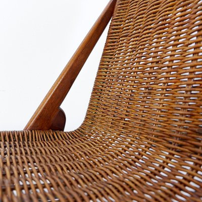 Compass Chair in Wood and Wicker, 1960s-NYF-2018792