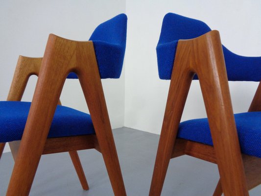 Compass Chairs in Teak & Kvadrat Hallingdal 65 by Nana Ditzel, Kai Kristiansen for Schou Andersen, 1960s, Set of 2-RDW-1720382