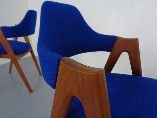 Compass Chairs in Teak & Kvadrat Hallingdal 65 by Nana Ditzel, Kai Kristiansen for Schou Andersen, 1960s, Set of 2-RDW-1720382