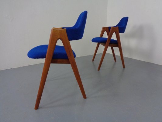 Compass Chairs in Teak & Kvadrat Hallingdal 65 by Nana Ditzel, Kai Kristiansen for Schou Andersen, 1960s, Set of 2-RDW-1720382