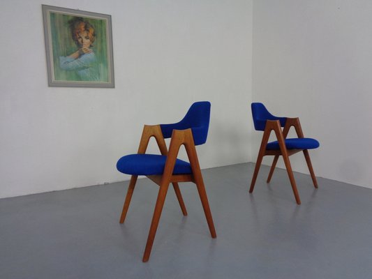 Compass Chairs in Teak & Kvadrat Hallingdal 65 by Nana Ditzel, Kai Kristiansen for Schou Andersen, 1960s, Set of 2-RDW-1720382