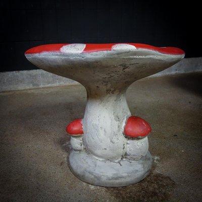 Concrete Mushrooms Painted Chair in Red with White Dots-IA-1412583