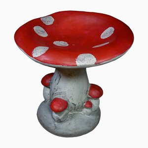 Concrete Mushrooms Painted Chair in Red with White Dots-IA-1412583