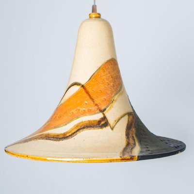 Cone Beige Orange Ceramic Pendant Light, 1970-VDW-1776411