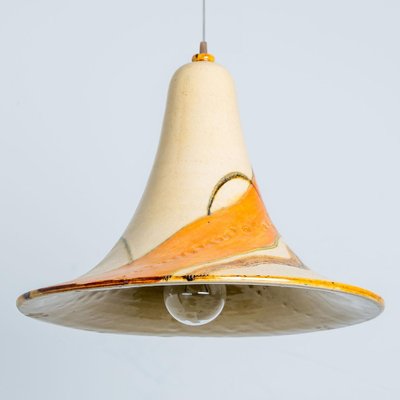 Cone Beige Orange Ceramic Pendant Light, 1970-VDW-1776411