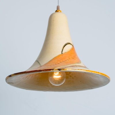 Cone Beige Orange Ceramic Pendant Light, 1970-VDW-1776411