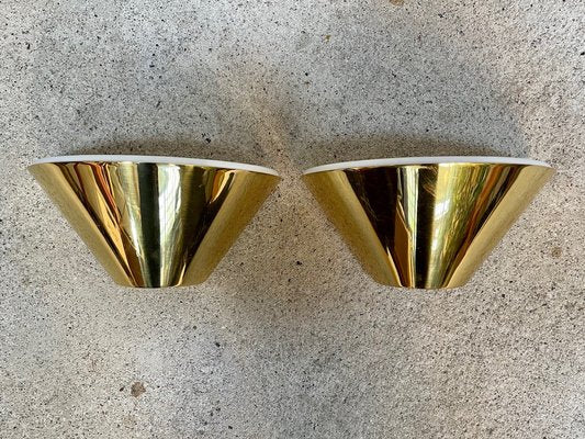 Cone-Shaped Brass Wall Lamps or Sconces by Glashütte Limburg, 1960s, Set of 2-JP-1020417