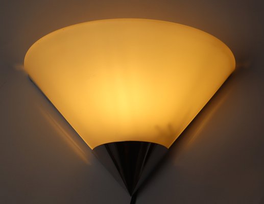 Cone Wall Lamp in Chrom from Limburg Glashütte, 1980s-ESB-1811824