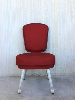 Conference or Dining Chairs in Steel and Red Wool, Set of 17-PSK-1002441