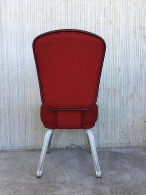 Conference or Dining Chairs in Steel and Red Wool, Set of 17-PSK-1002441