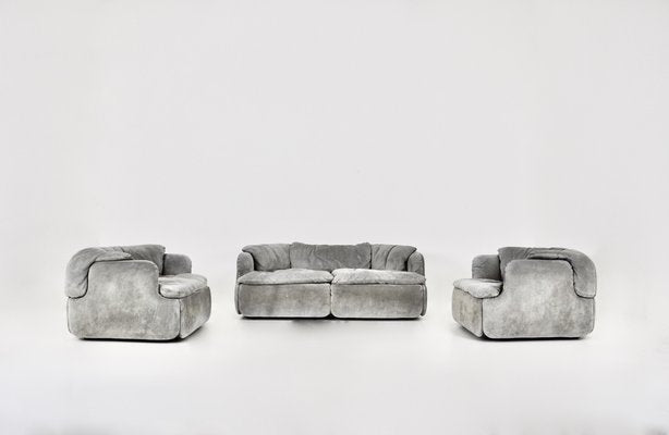 Confidential Sofa Set by Alberto Rosselli for Saporiti Italia, Set of 3-HFM-1728700