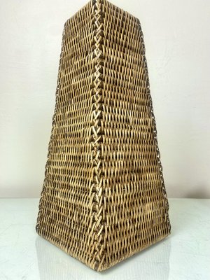 Conical-Shaped Woven Rattan Table Lamp, 1970s-WZZ-1240662