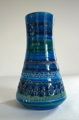 Conical Vase in Rimini Blue and Green Ceramic by Aldo Londi for Flavia Montelupo, Italy, 1960s-XTZ-1795927