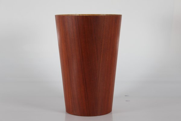 Conical Wastepaper Basket in Teak Veneer by Martin Åberg for Servex, Sweden, 1960s-QQ-1725523