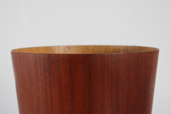 Conical Wastepaper Basket in Teak Veneer by Martin Åberg for Servex, Sweden, 1960s-QQ-1725523