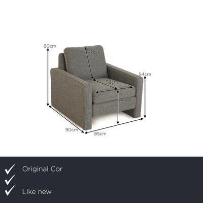 Conseta Armchair in Gray Fabric from COR-RQW-1822297